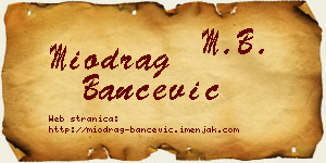 Miodrag Bančević vizit kartica